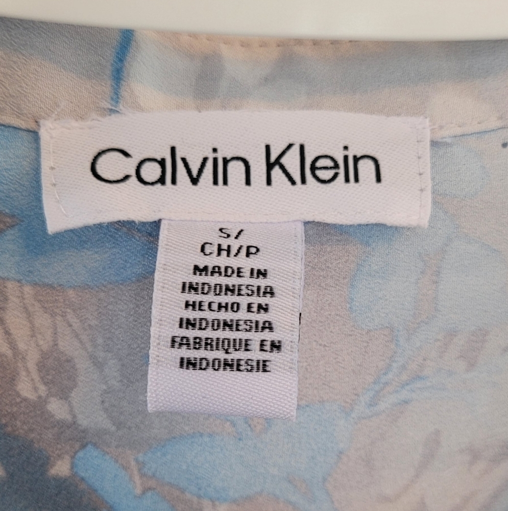 Calvin Klein Blue and Gray Patterned Shirt - Picture 3 of 4